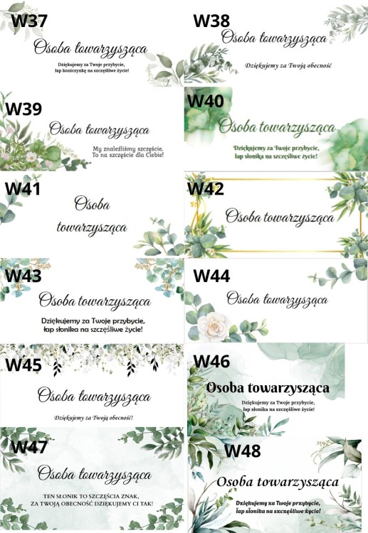 wzory podziękowań