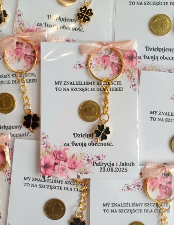 breloczek i grosik z podziękowaniem