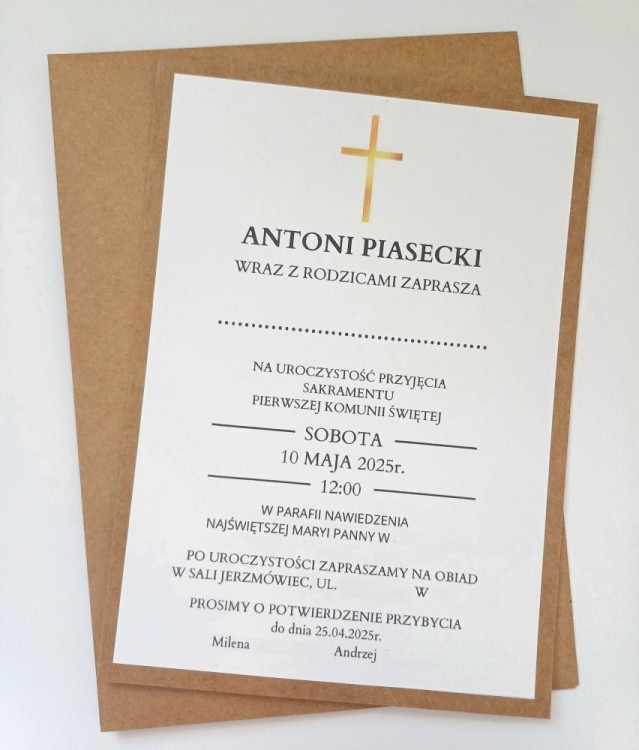 zaproszenie komunia