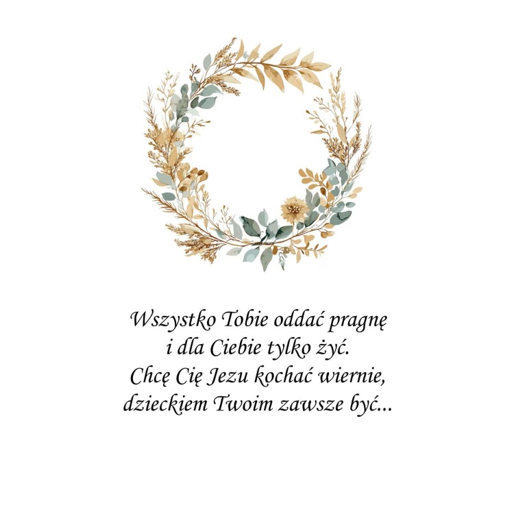 wnętrze zaproszenia komunia święta