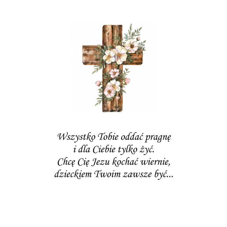 wnętrze zaproszenia komunia święta