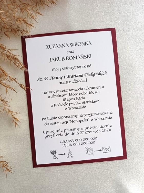 zaproszenie ślubne weselne