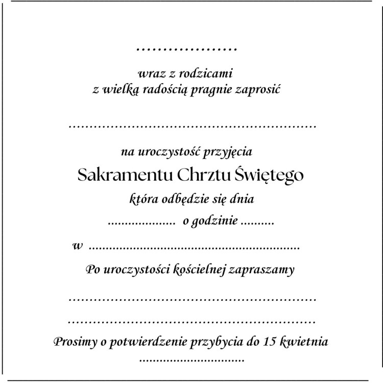 wzór do zaproszenia