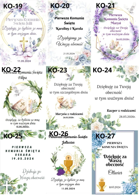 wzory podziękowań
