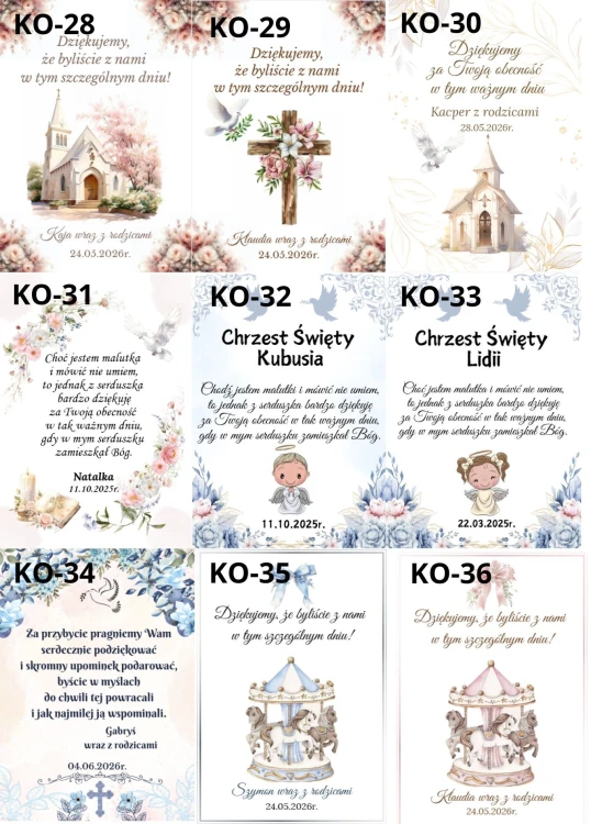 wzory podziękowań
