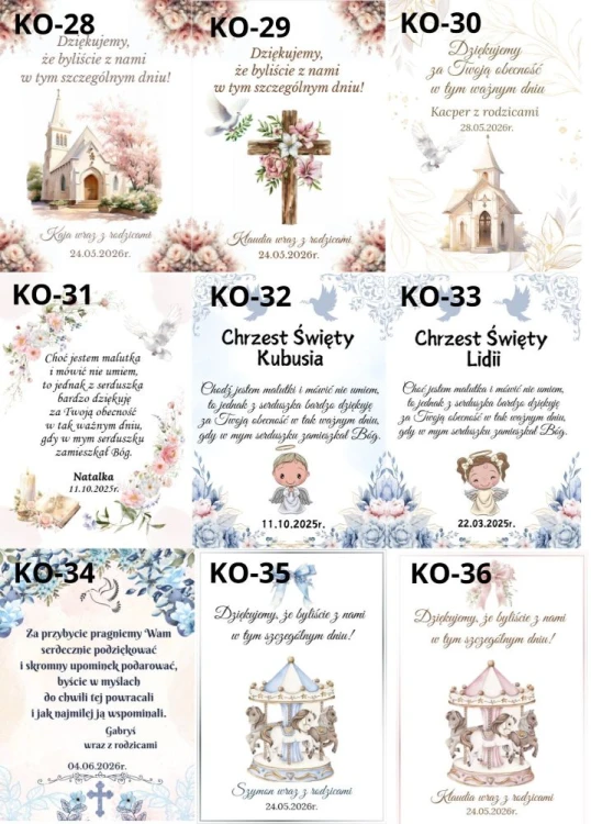 wzory podziękowań