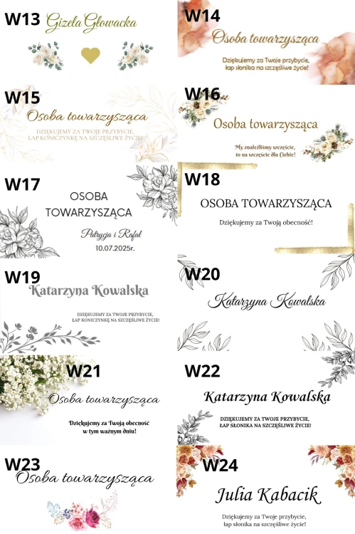 wzory podziękowań