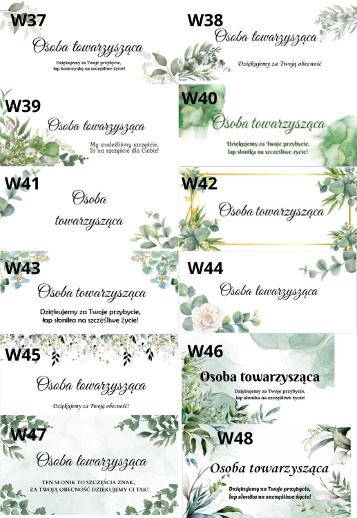 wzory podziękowań