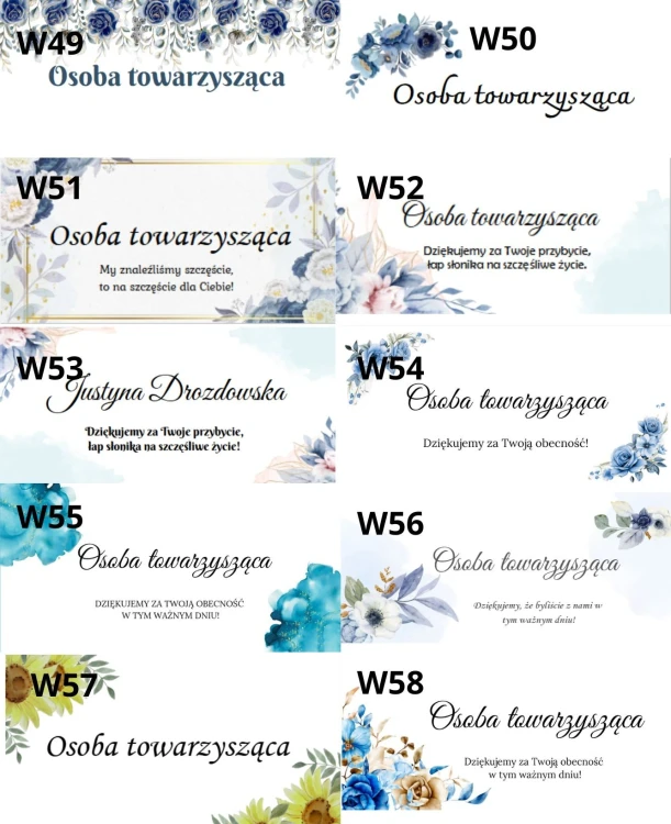 wzory podziękowań