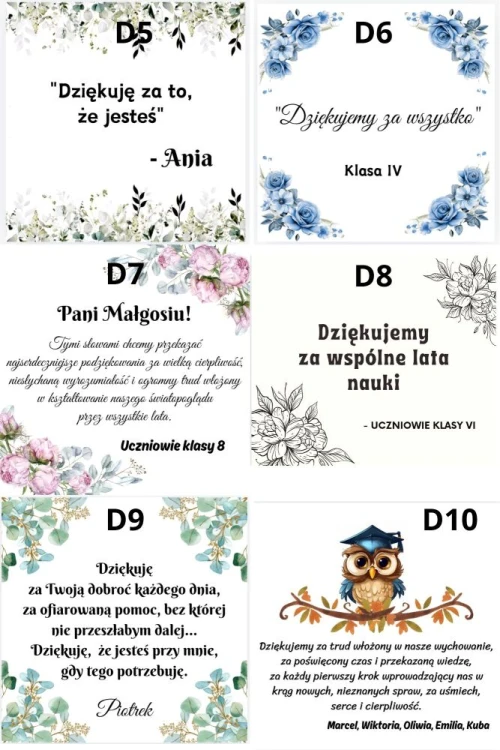wzory bilecików